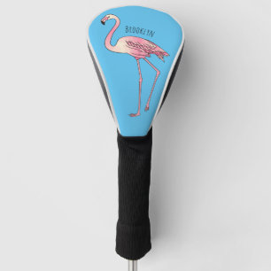 Couvre-club De Golf dessin animé d'oiseau Flamant rose
