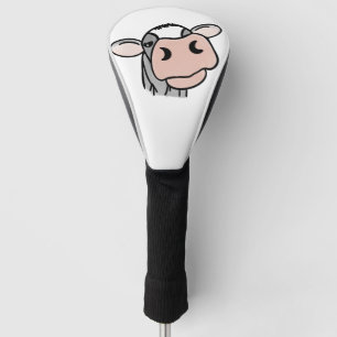 Couvre-club De Golf dessin animé vache noir blanc rose baiser gris ani