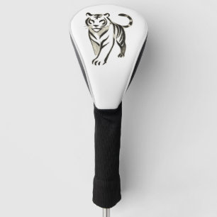 Couvre-club De Golf Dessin de tigre à pied - Design d'encre sur