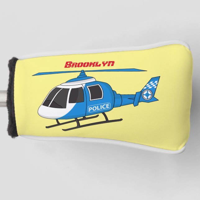 Couvre-club De Golf Dessin d'hélicoptère du service de police mignon (Devant)