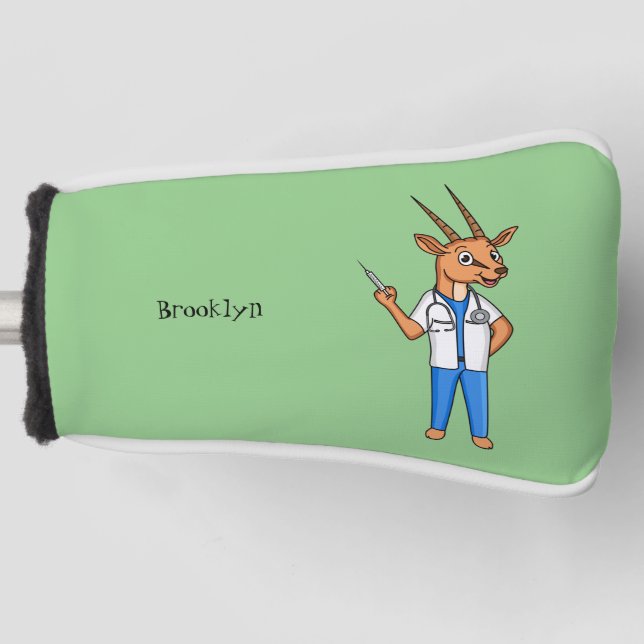 Couvre-club De Golf Dessin du médecin de l'antilope Cute Gemsbok (Devant)