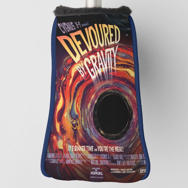 Couvre-club De Golf Dévasté Par Gravité Halloween Trou Horreur Noir (Tourné à 90°)