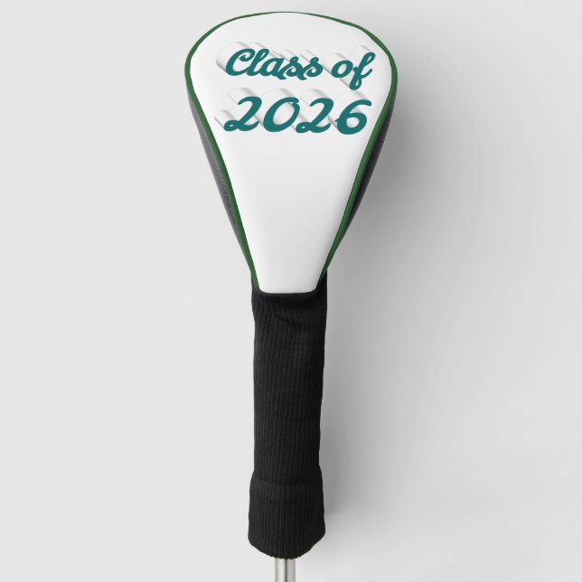 Couvre-club De Golf Diplômé de la promotion 2026 avec script vert (Devant)