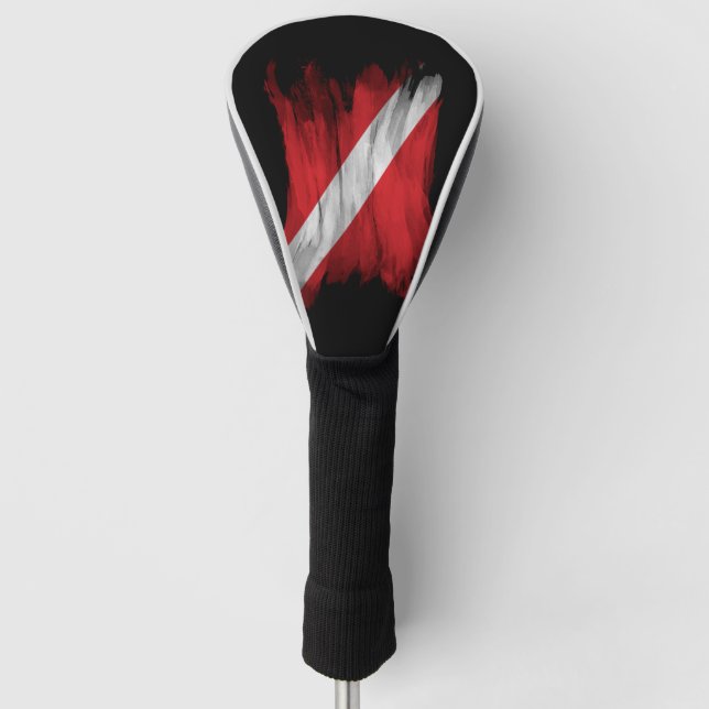 Couvre-club De Golf Diver Down flag brush stroke, Diver flag (Devant)