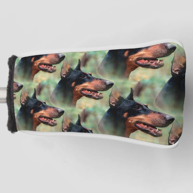 Couvre-club De Golf Doberman Pinscher dans les bois (Devant)