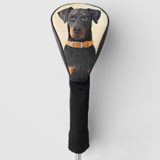 Couvre-club De Golf Doberman Pinscher Peinture non découpée Art origin