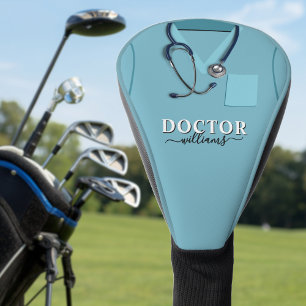 Couvre-club De Golf Docteur Scrubs Stethoscope Chemise Bleue