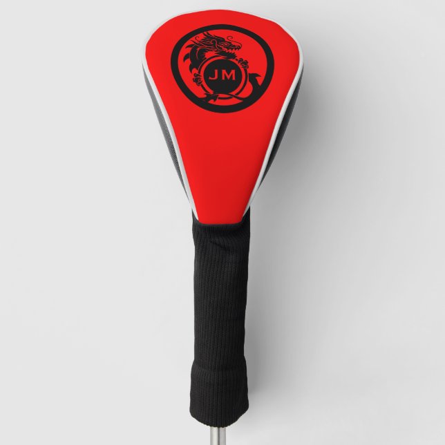 Couvre-club De Golf Dragon Novelty Golfer Initial Gift (Devant)