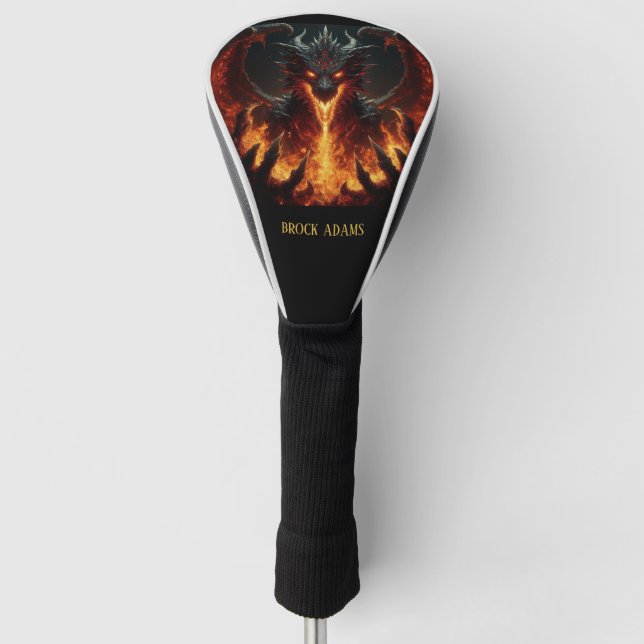 Couvre-club De Golf Dragon qui souffle du feu (Devant)