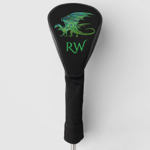 Couvre-club De Golf Dragon vert mosaïque Extraordinaire initial