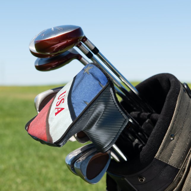 Couvre-club De Golf Drapeau américain rouge blanc et bleu (In Situ)