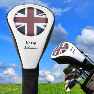 Couvre-club De Golf Drapeau britannique vintage & Clubs de golf monogr