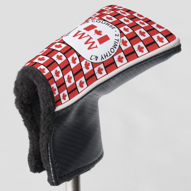Couvre-club De Golf Drapeau CANADIEN Putte MONOGRAM personnalisée (Devant 3/4)
