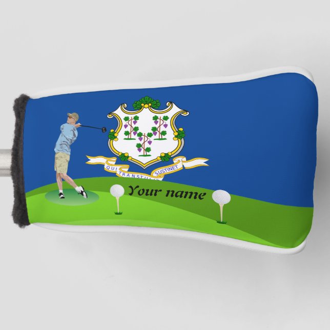 Couvre-club De Golf Drapeau Connecticut (Devant)