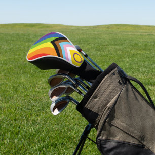 Couvre-club De Golf Drapeau de fierté intersexe de SlipperyJoe's fond