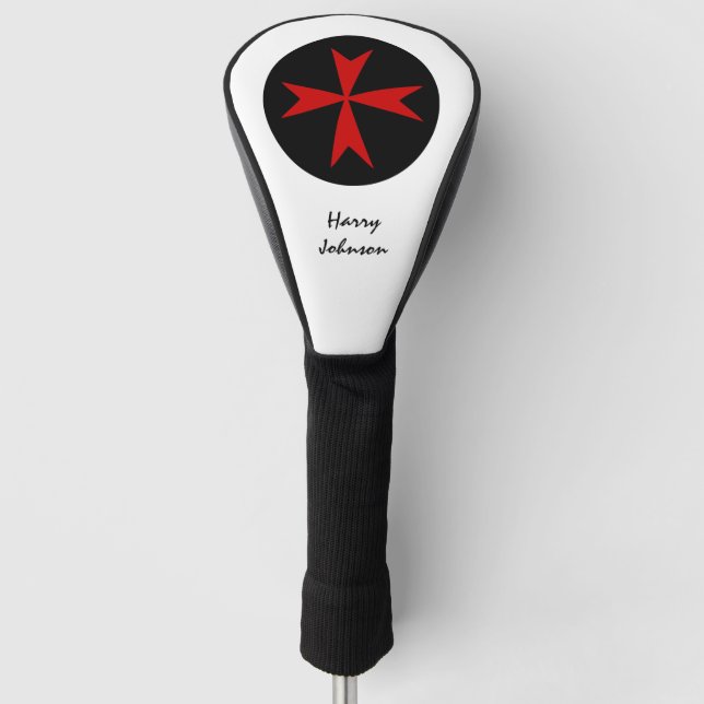 Couvre-club De Golf Drapeau de golf Malte & monogrammed Maltese Cross  (Devant)
