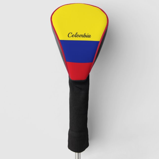 Couvre-club De Golf Drapeau de la Colombie, étiqueté (Devant)
