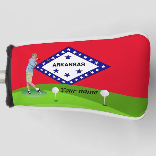 Couvre-club De Golf Drapeau de l'Arkansas (Devant)