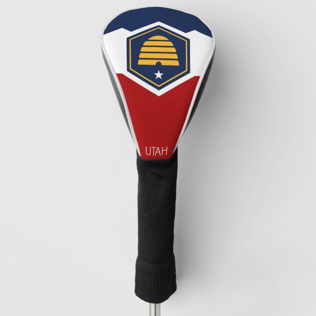 Couvre-club De Golf Drapeau de l'Utah (Drapeau de ruche) (Devant)