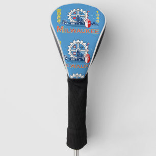 Couvre-club De Golf Drapeau de Milwaukee, Wisconsin Golf Head Cover