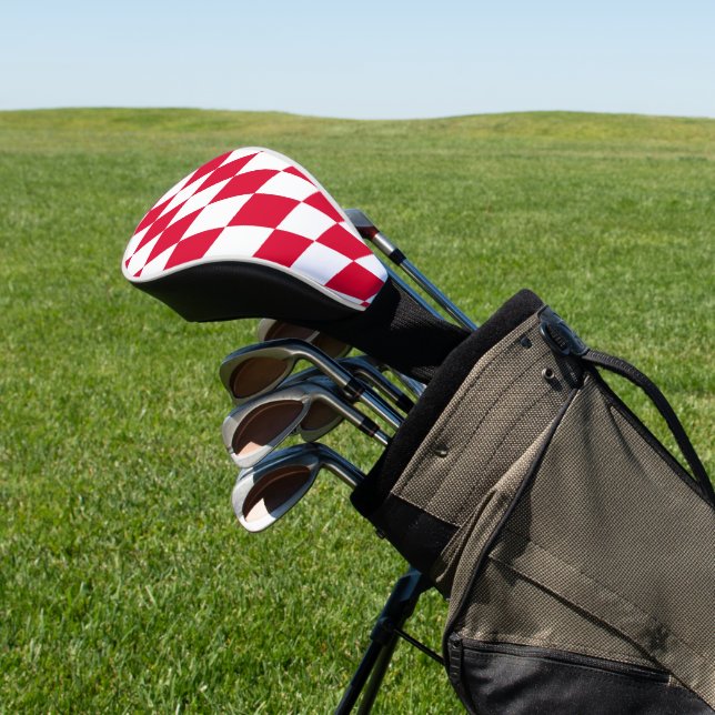 Couvre-club De Golf Drapeau diamant Bavière rouge et blanc (In Situ)