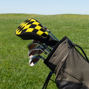 Couvre-club De Golf Drapeau diamant de Bavière noire et jaune Motif
