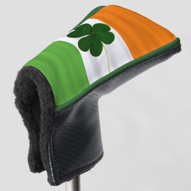Couvre-club De Golf Drapeau d'Irlandais de trèfle de shamrock de St (Devant 3/4)