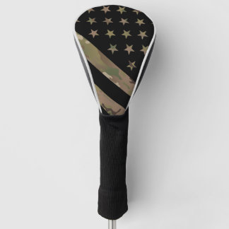 Couvre-club De Golf Drapeau du camouflage I de région boisée
