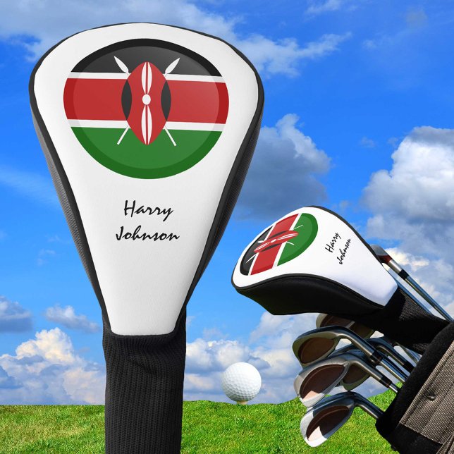 Couvre-club De Golf Drapeau du Kenya & Clubs de Golf Monogrammes Couvr (Créateur téléchargé)