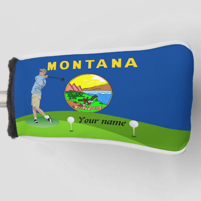 Couvre-club De Golf Drapeau du Montana (Devant)