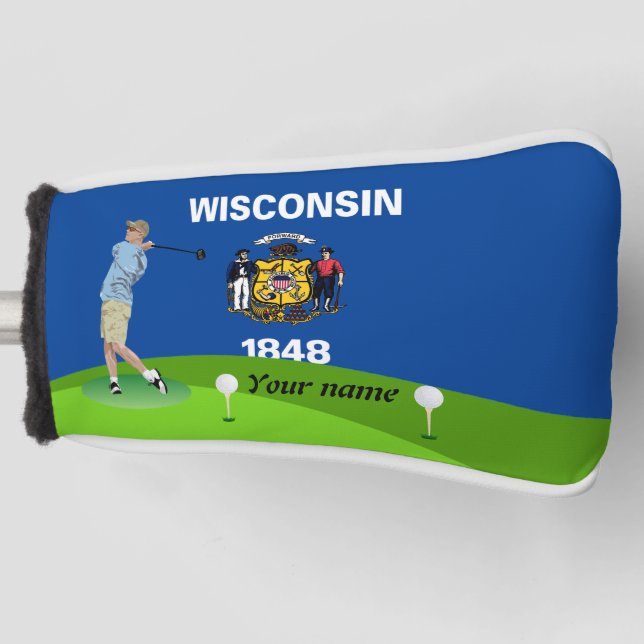 Couvre-club De Golf Drapeau du Wisconsin (Devant)