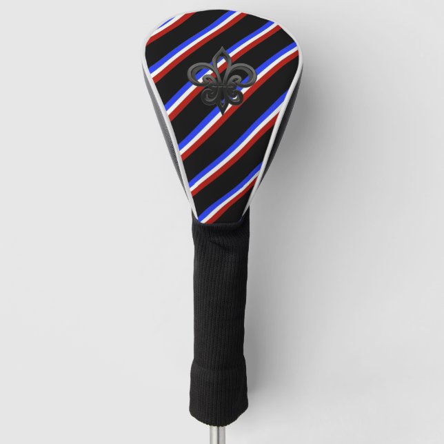 Couvre-club De Golf Drapeau français à rayures (Devant)