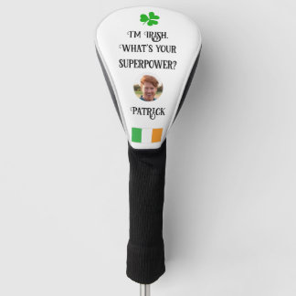 Couvre-club De Golf Drapeau irlandais & photo shamrock Golf Head Cover