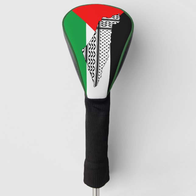 Couvre-club De Golf Drapeau palestinien et carte avec Motif Keffiyeg (Devant)