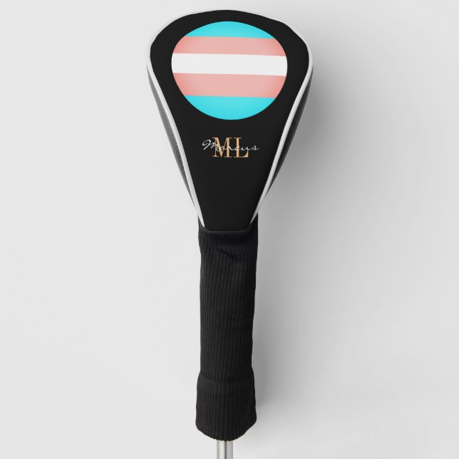 Couvre-club De Golf Drapeau transgenre & Fierté de golf monogrammed /  (Devant)