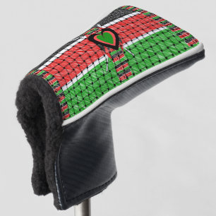Couvre-club De Golf Drapeau tressé du Kenya noir rouge vert