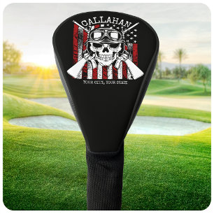 Couvre-club De Golf Drapeau USA Soldat crâne pistolets personnalisés N