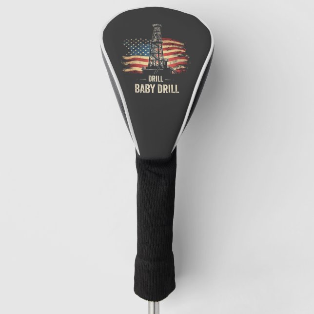 Couvre-club De Golf Drill Baby Drill American Trump Energy Economy (Devant)