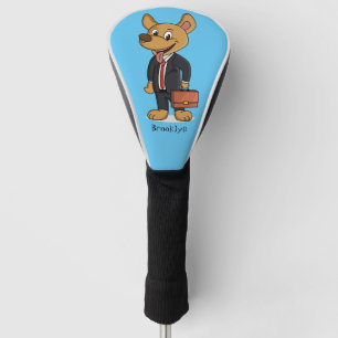 Couvre-club De Golf Drôle chien en costume d'entreprise dessin animé