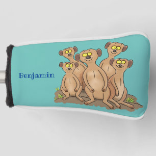 Couvre-club De Golf Drôle dessin de la famille meerkat