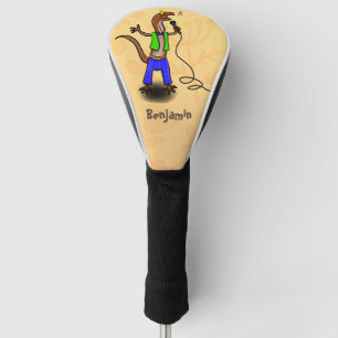 Couvre-club De Golf Drôle lézard chantant avec bande dessinée de micro