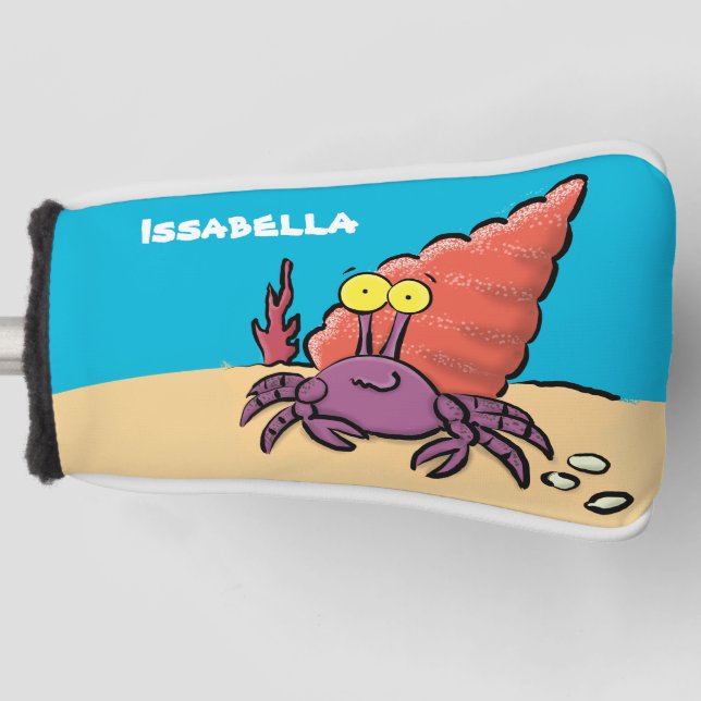 Couvre-club De Golf Drôle mignon caricature pourpre crabe ermite (Devant)