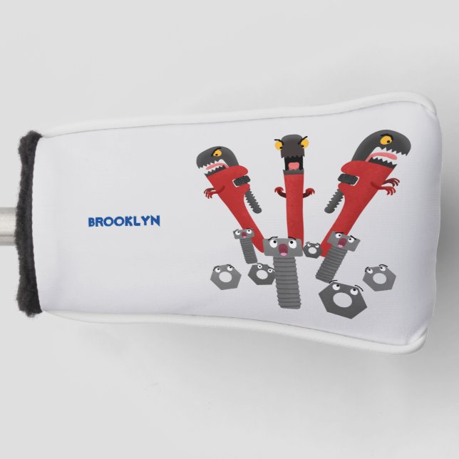 Couvre-club De Golf Drôle outil monstre de clé humour dessin animé (Devant)