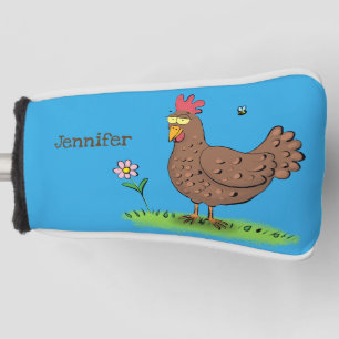 Couvre-club De Golf Drôle poulet rustique whimsical dessin animé