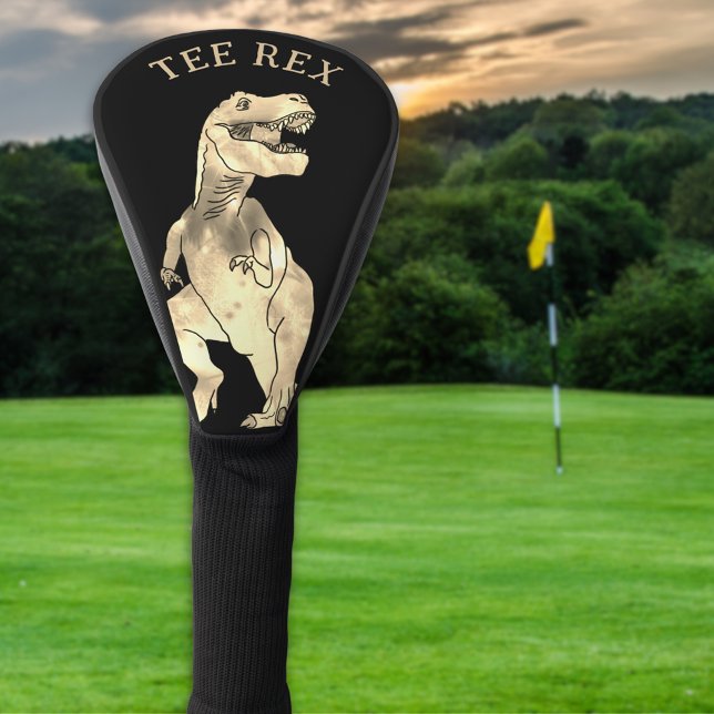 Couvre-club De Golf Drôle Tee Rex Dinosaur plaisanter (Funny tee Rex dinosaur golfing joke golf head cover T-Rex dino illustration and modern typography )