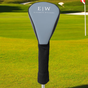 Couvre-club De Golf Dusty Blue minimaliste moderne Monogramme élégant