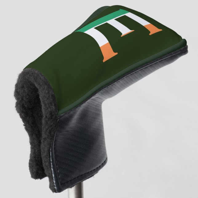Couvre-club De Golf E Monogramme superposé sur le drapeau irlandais pc (Devant 3/4)