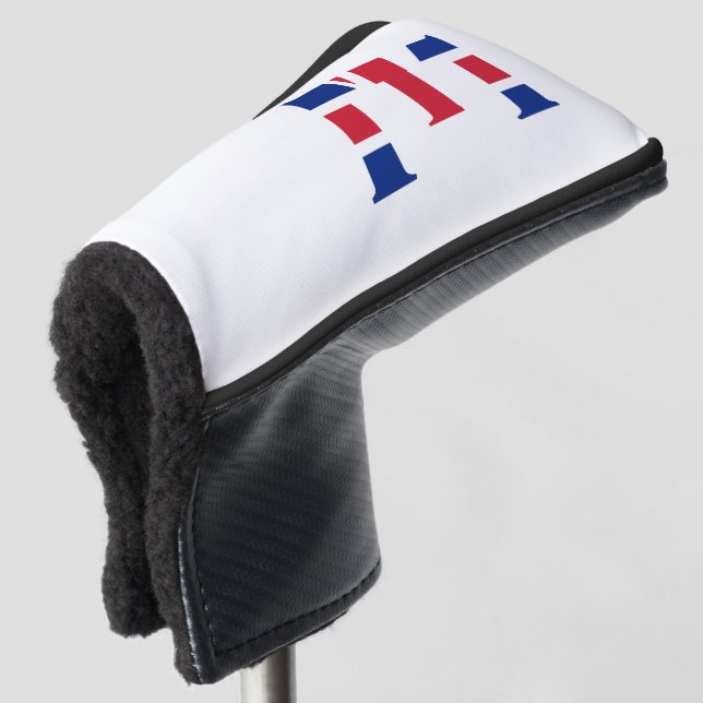 Couvre-club De Golf E Monogramme superposé sur le drapeau Union Jack (Devant 3/4)