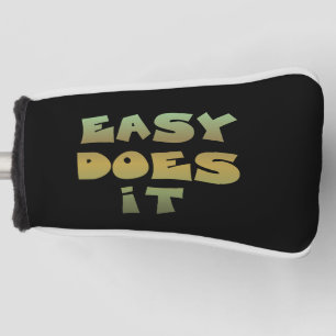 Couvre-club De Golf Easy Do It Slogan Green Gold Golf Serviette