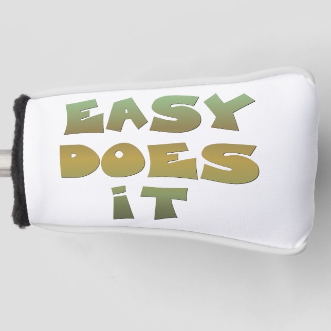 Couvre-club De Golf Easy It Slogan Green Gold (Devant)